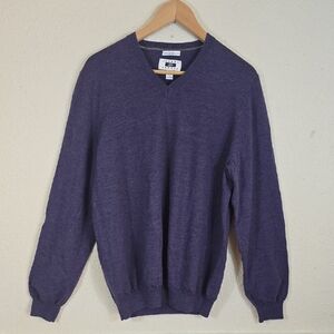 Joseph Abboud Fine Merino Wool V-Neck Minimalist Sweater Pullover Men's XL